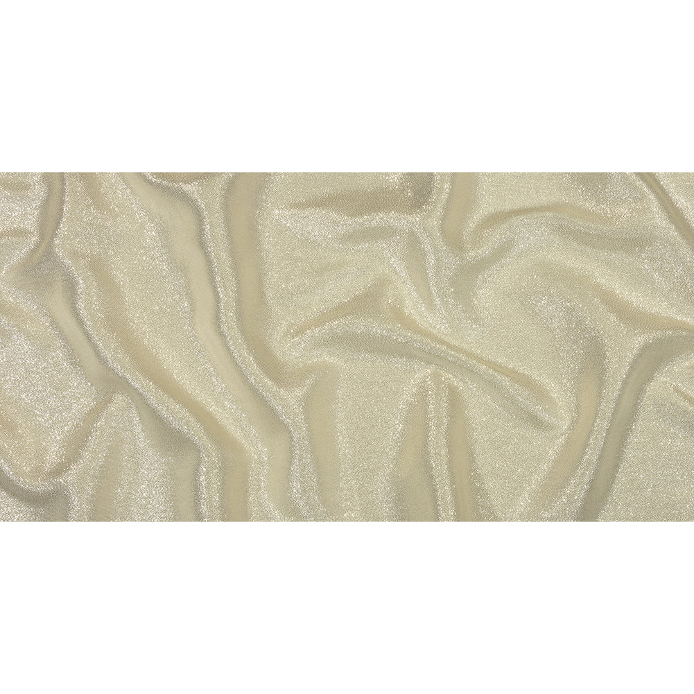 Glimmer White and Silver Metallic Polyester Lame - Drape