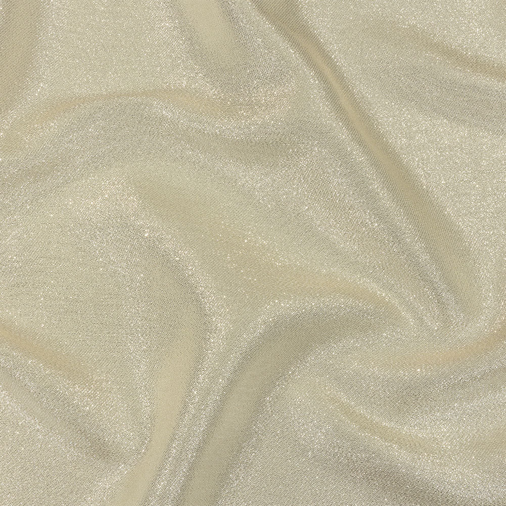 Glimmer White and Silver Metallic Polyester Lame