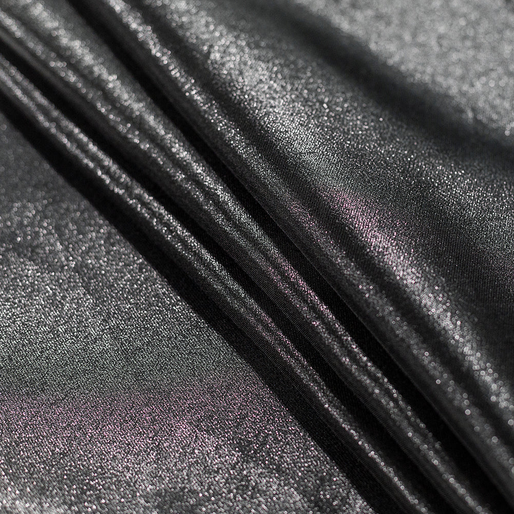 Metallic Black Polyester Lame - Detail