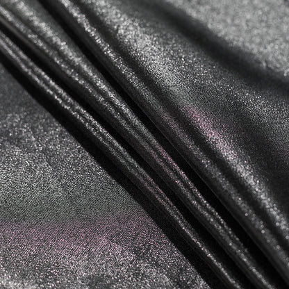 Metallic Black Polyester Lame - Detail