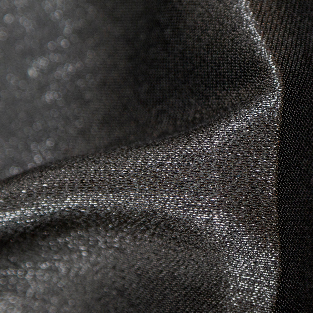 Metallic Black Polyester Lame - Full