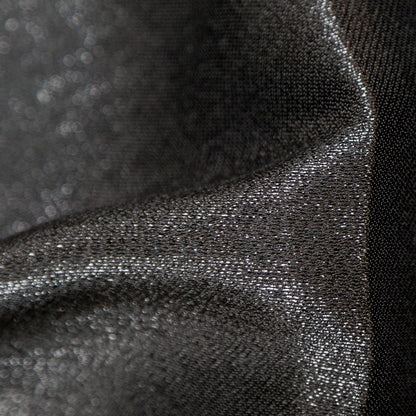 Metallic Black Polyester Lame - Full