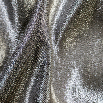 Polyester Lame - Metallic Silver on Black - Ellery Collection Full