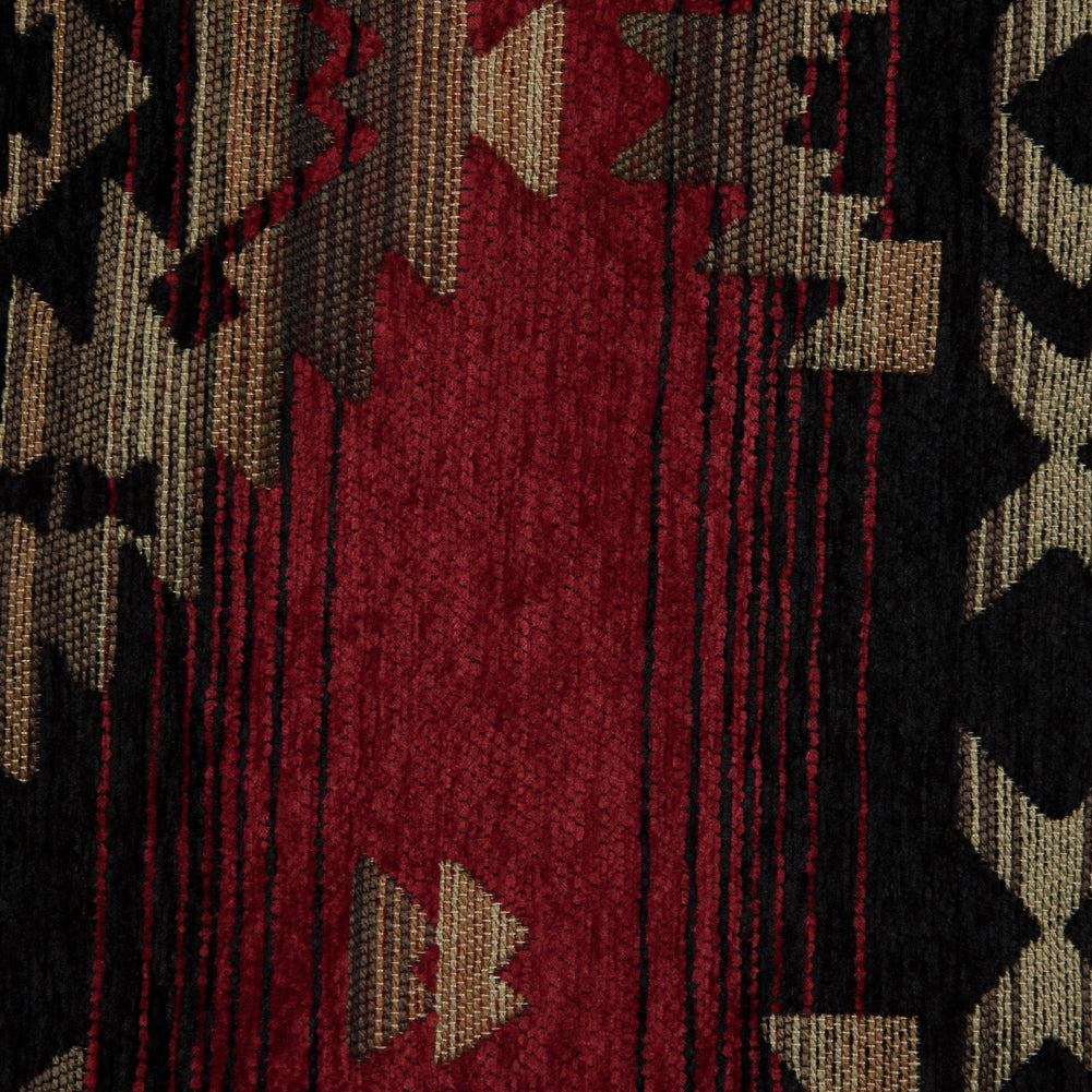 Navajo Fire Geometric Polyester Chenille - Detail