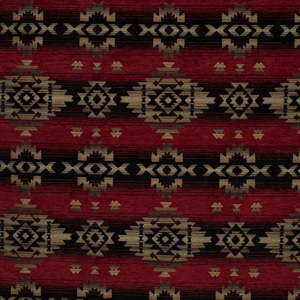 Navajo Fire Geometric Polyester Chenille