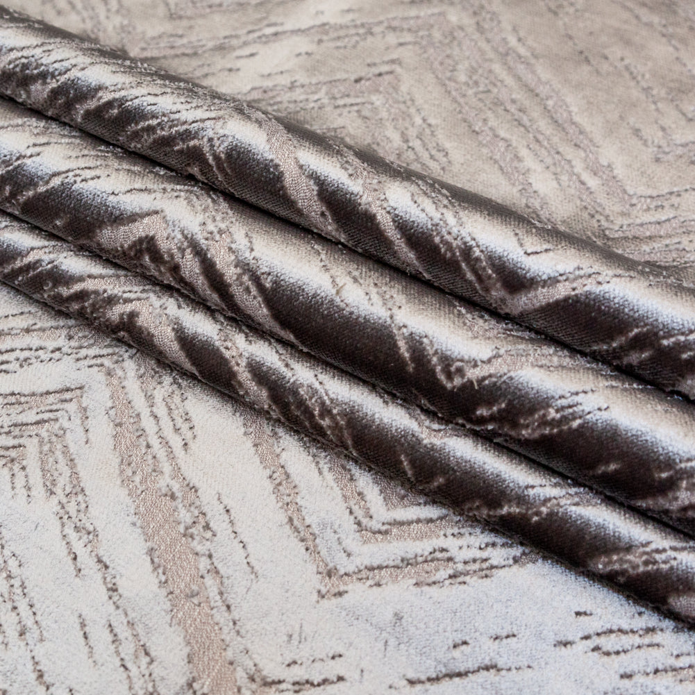 Silver Upholstery Velvet Burnout - Folded