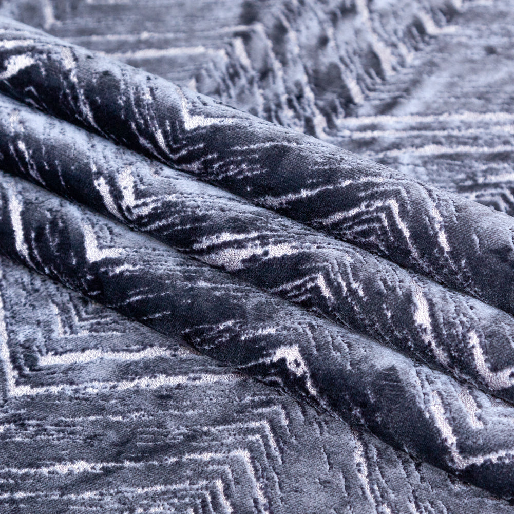 Slate Upholstery Velvet Burnout Folded