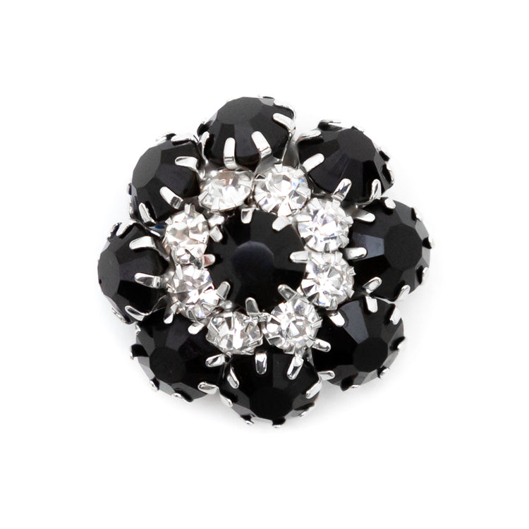 template--25130090922057__main-Italian Silver, Black and Crystal Rhinestone Button - 40L/25mm