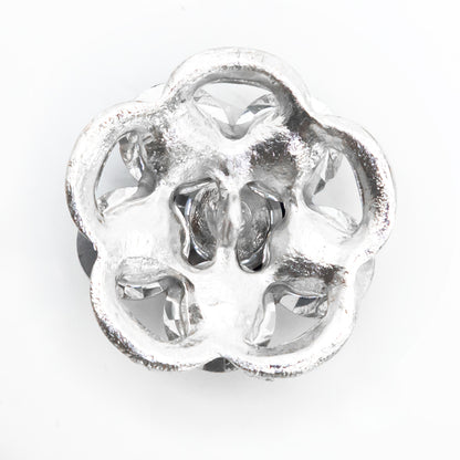 Italian Silver, Gunmetal and Crystal Rhinestone Button - 48L/30.5mm Detail