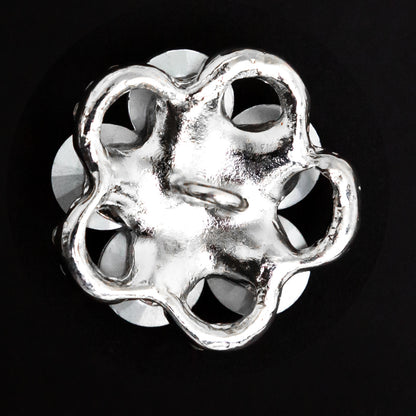Italian Silver and Crystal Rhinestone Button - 48L/30.5mm Detail
