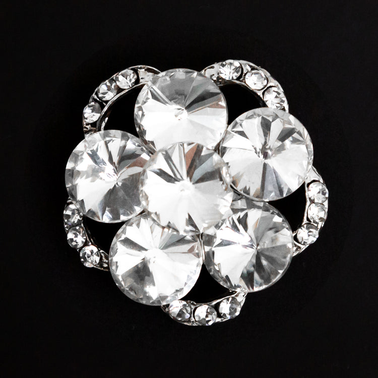 template--25130090922057__main-Italian Silver and Crystal Rhinestone Button - 48L/30.5mm