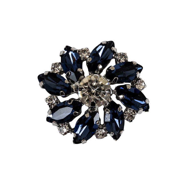 template--25130090922057__main-Italian Silver, Navy and Crystal Rhinestone Button - 40L/25.5mm