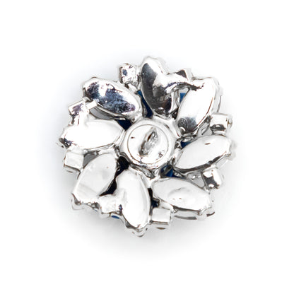 Italian Silver, Gunmetal and Crystal Rhinestone Button - 40L/25.5mm Detail