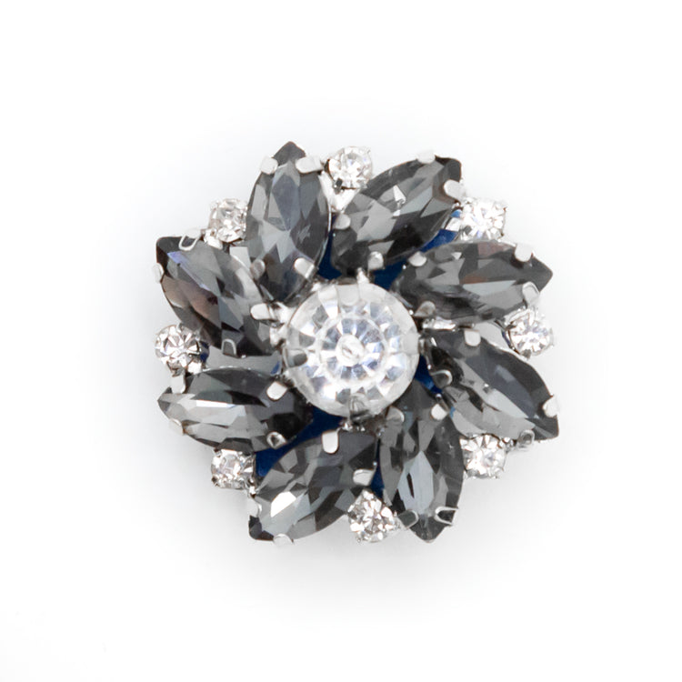 template--25130090922057__main-Italian Silver, Gunmetal and Crystal Rhinestone Button - 40L/25.5mm