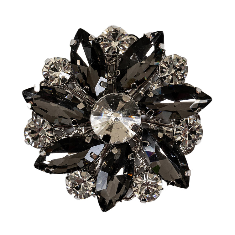 template--25130090922057__main-Italian Silver, Gunmetal and Crystal Rhinestone Button - 58L/37mm