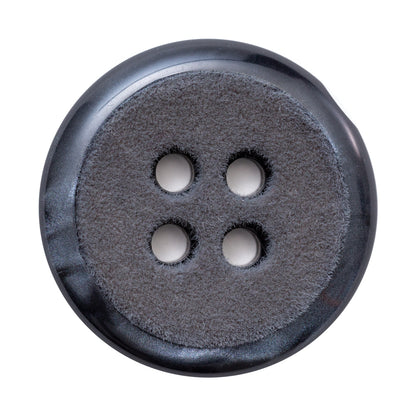 Italian Dark Charcoal 4-Hole Velvet-Faced Plastic Button - 54L/34mm