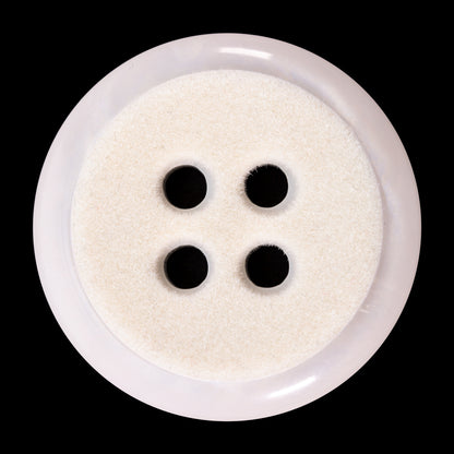 Italian Ivory 4-Hole Velvet-Faced Plastic Button - 54L/34mm