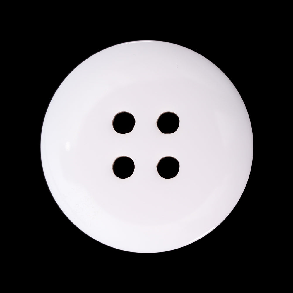 Italian Ivory 4-Hole Velvet-Faced Plastic Button - 44L/28mm - Detail