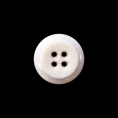 Italian Ivory 4-Hole Velvet-Faced Plastic Button - 28L/18mm
