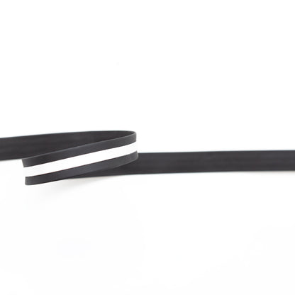 Italian Black and White Vinyl Striped Rubber Trimming - 0.625