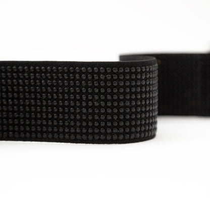 Italian Black Studded Elastic Trim - 1.625" Detail