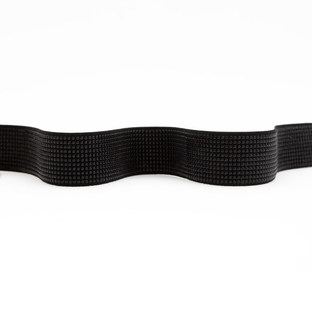 Italian Black Studded Elastic Trim - 1.625"