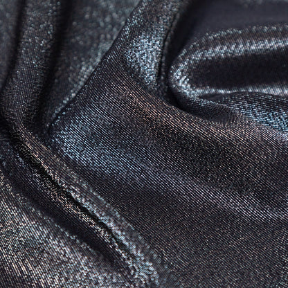 Metallic Silver and Black Stretch Two-Tone Satin - Full