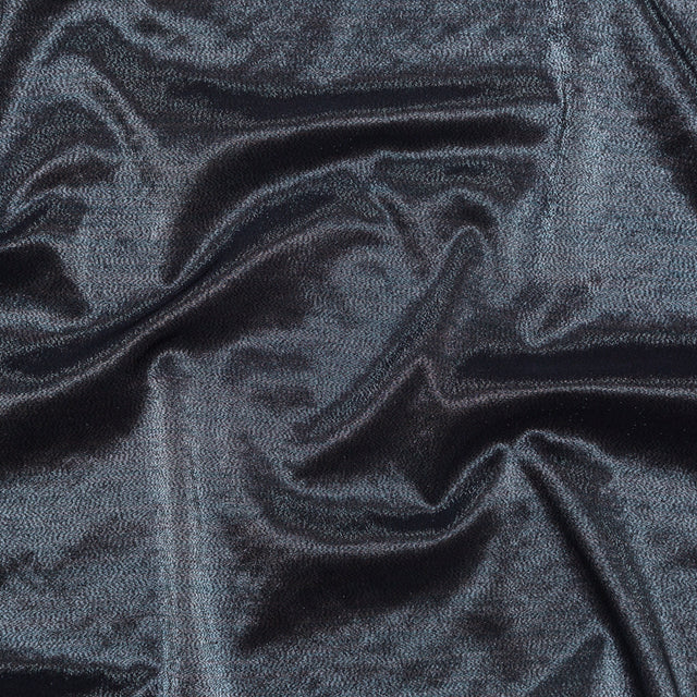 Metallic Silver and Black Stretch Two-Tone Satin