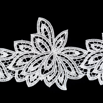 Fancy Ivory Floral Venise Lace Trim - 3.5 - Detail