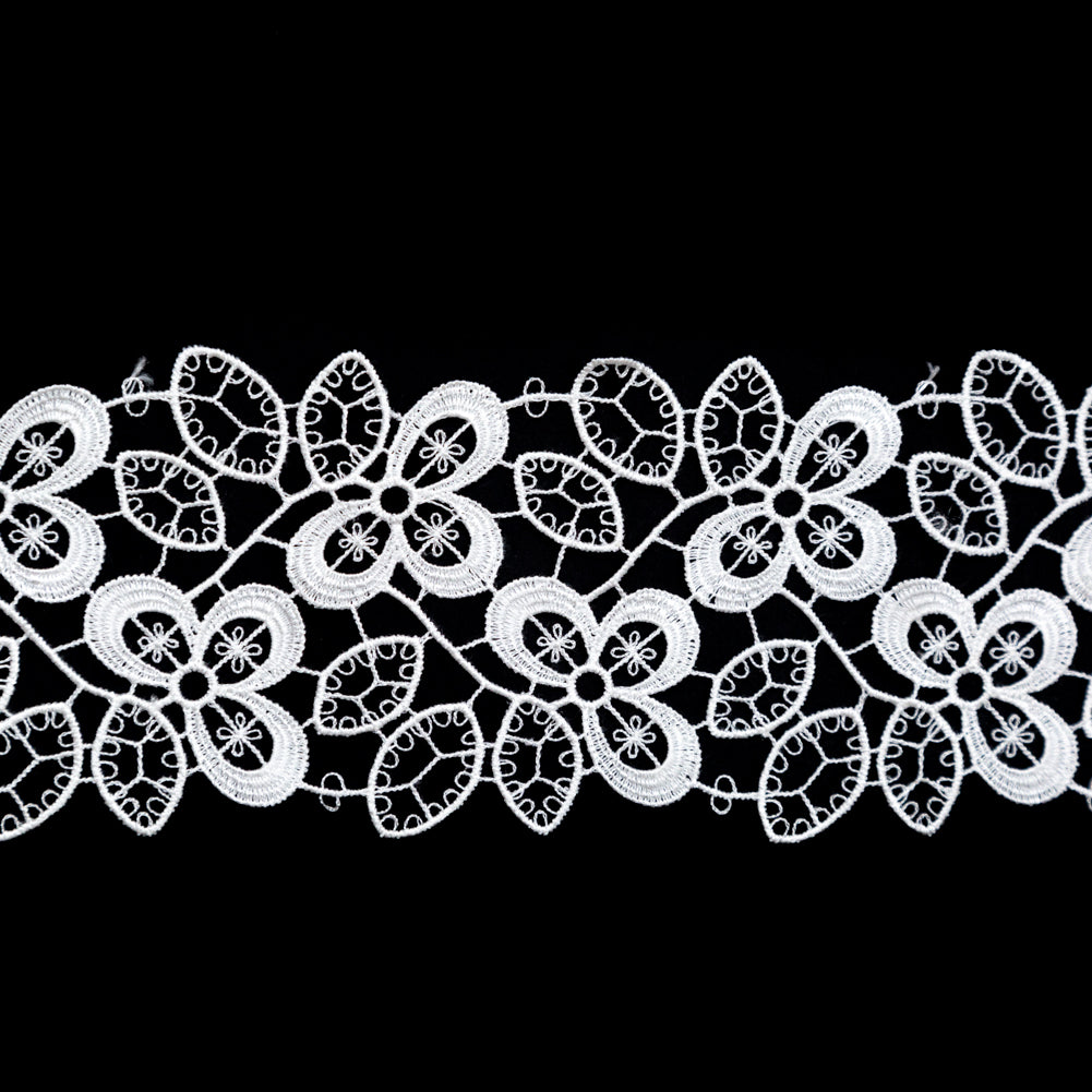 Fancy Ivory Floral Venise Lace Trim - 2.5 - Detail