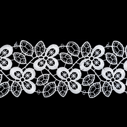 Fancy Ivory Floral Venise Lace Trim - 2.5 - Detail
