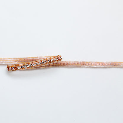 Rose Gold and Crystal Beaded Rhinestone Trim - 0.375