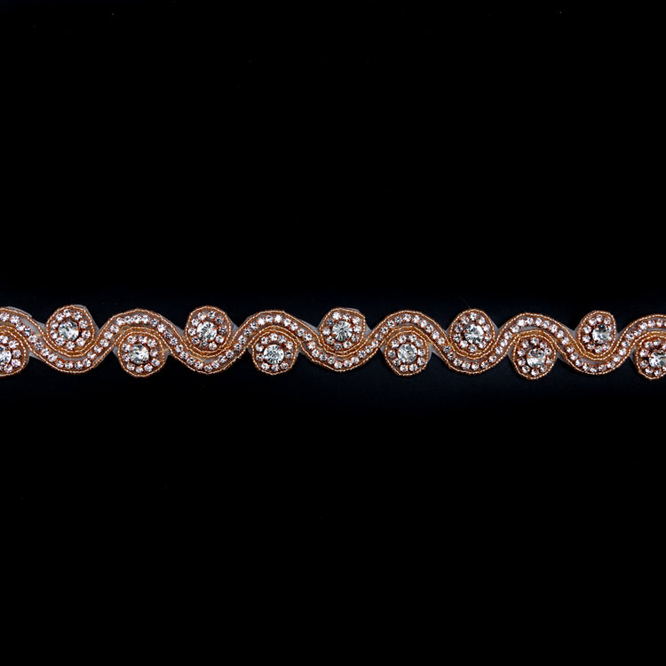template--25130090922057__main-Rose Gold and Crystal Spiral Beaded Rhinestone Trim - 1.25"