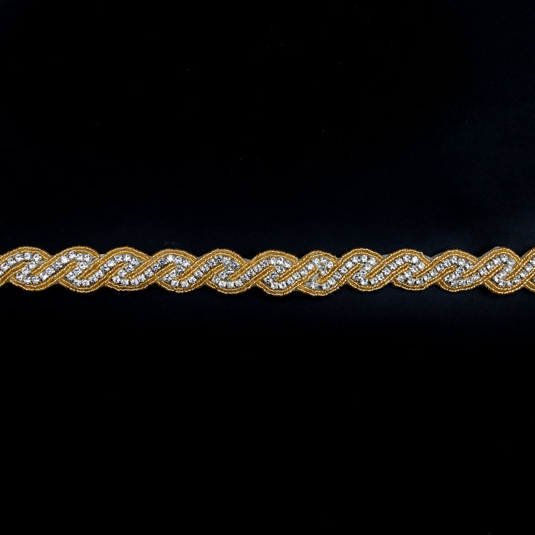 template--25130090922057__main-Gold and Crystal Zig Zag Beaded Rhinestone Trim - 1"