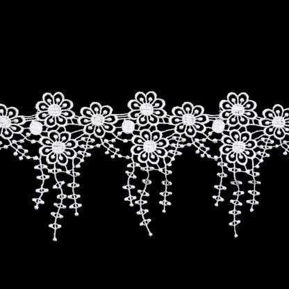 Fancy Ivory Floral Venise Lace Trim - 3.5 - Detail