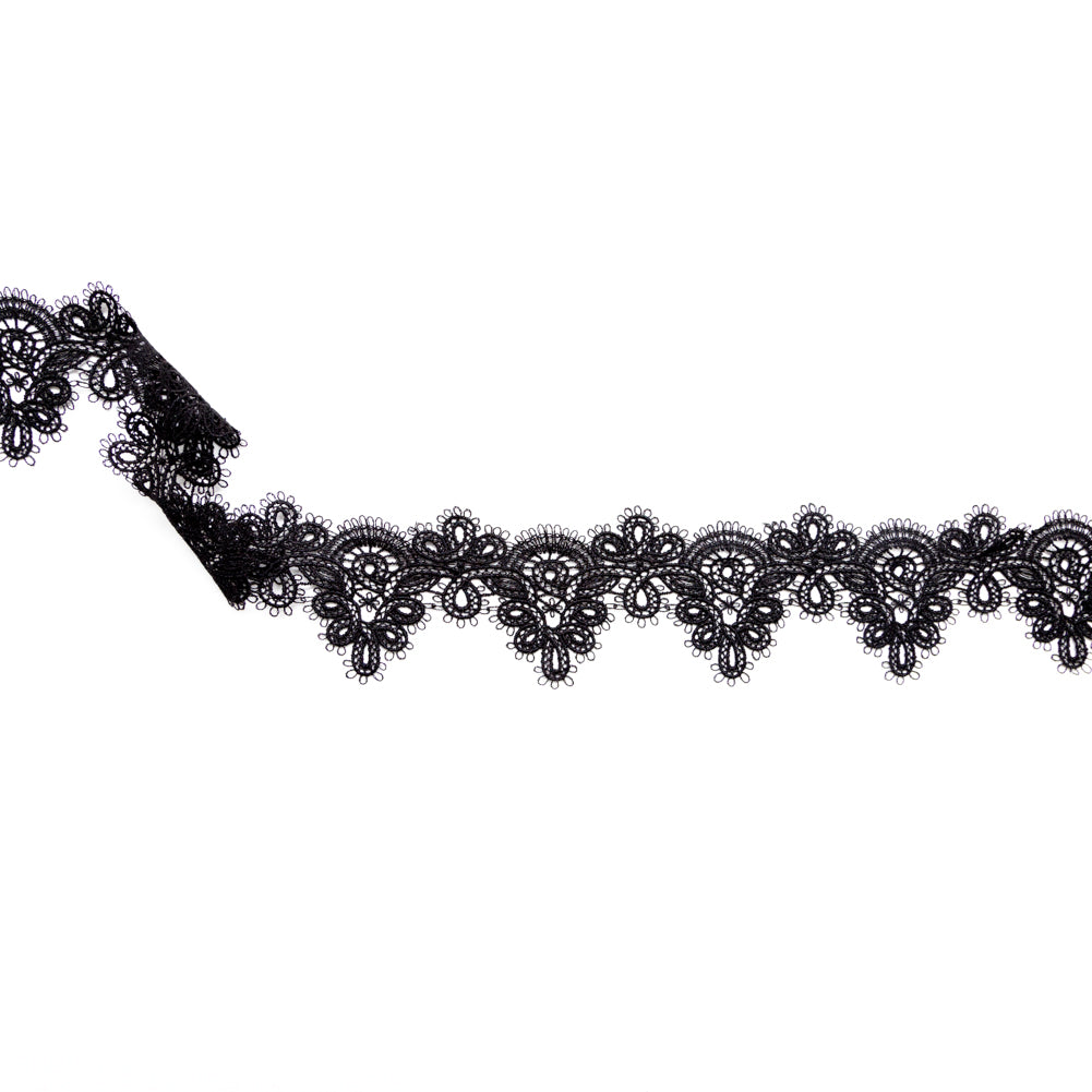 Fancy Black Venise Lace Trim - 2