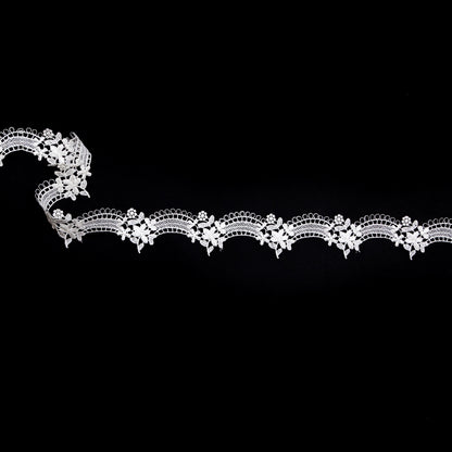 Fancy Ivory Floral Scalloped Venise Lace Trim - 1.5