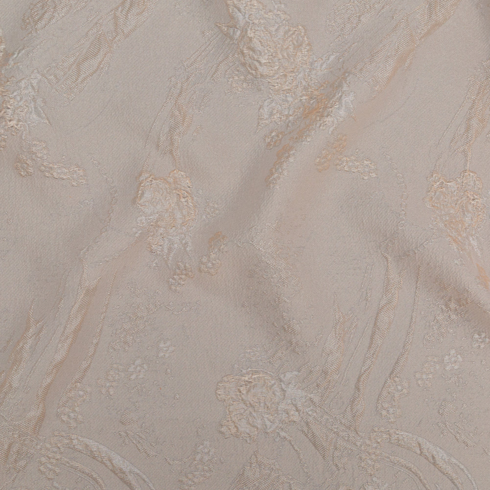 Luminous Soft Pink Abstract Luxury Double-Layer Organza Brocade
