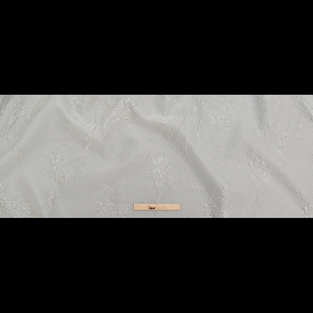 Luminous Ivory Abstract Luxury Double-Layer Organza Brocade - Folded