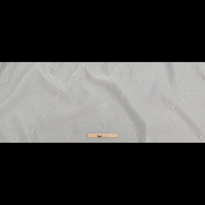 Luminous Ivory Abstract Luxury Double-Layer Organza Brocade - Folded