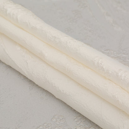 Luminous Ivory Abstract Luxury Double-Layer Organza Brocade - Detail