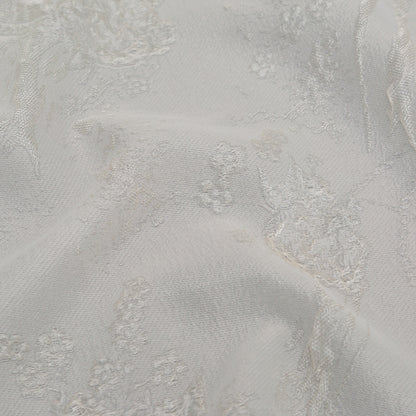 Luminous Ivory Abstract Luxury Double-Layer Organza Brocade - Full