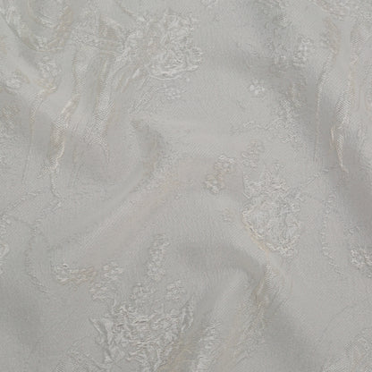 Luminous Ivory Abstract Luxury Double-Layer Organza Brocade