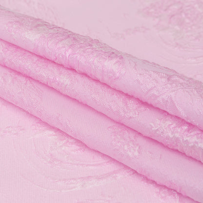 Luminous Pink Lavender Abstract Luxury Double-Layer Organza Brocade - Detail