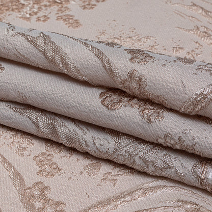 Luminous Taupe Abstract Luxury Double-Layer Organza Brocade Folded