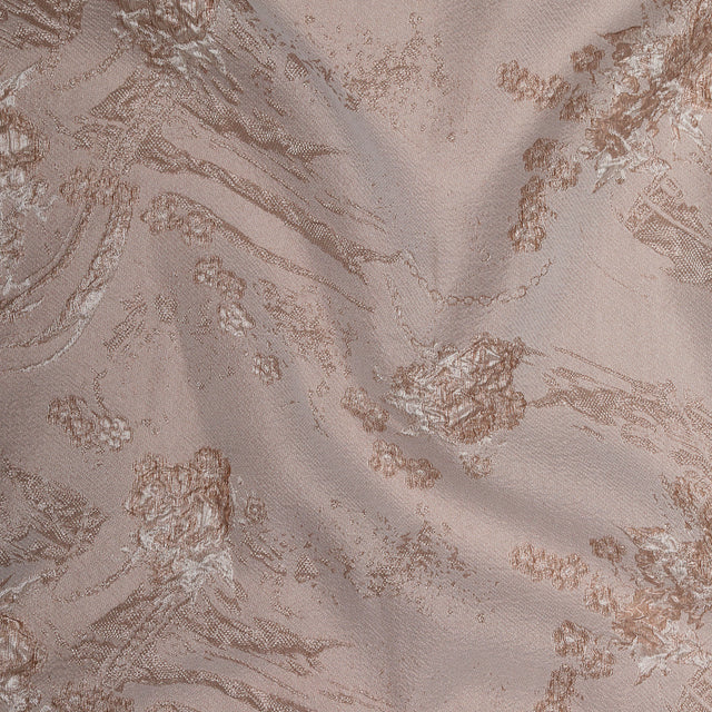 Luminous Taupe Abstract Luxury Double-Layer Organza Brocade