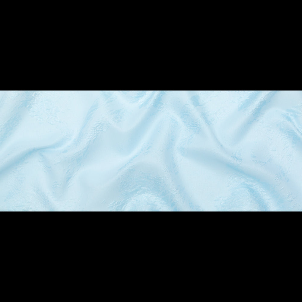 Luminous Sky Blue Abstract Luxury Double-Layer Organza Brocade - Folded