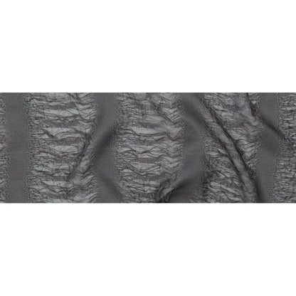 Metallic Double Layer Organza - Black and Silver Iridescent Stripes Folded