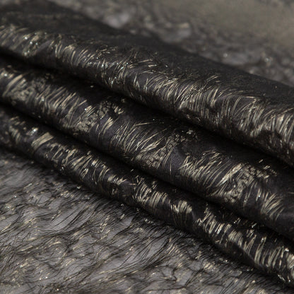 Metallic Double Layer Organza - Gold and Gray Iridescent Stripes Detail