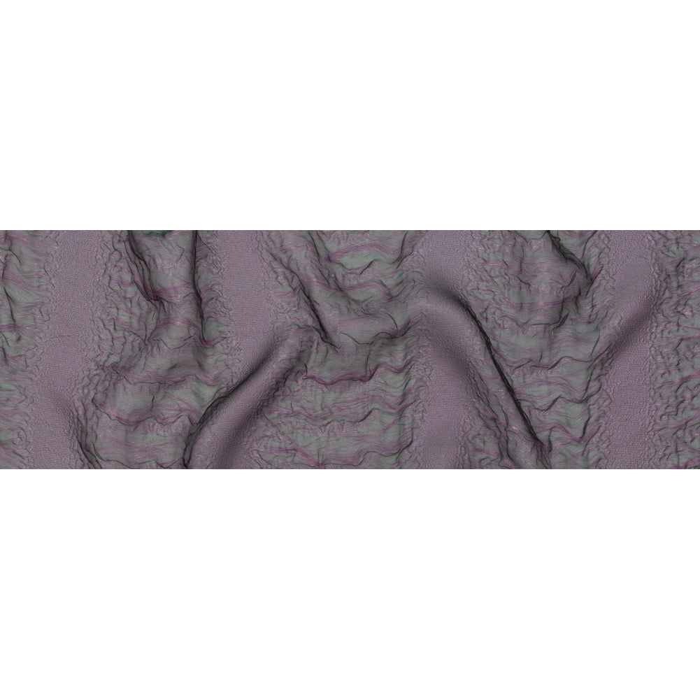 Metallic Purple and Green Iridescent Striped Double Layer Organza - Folded